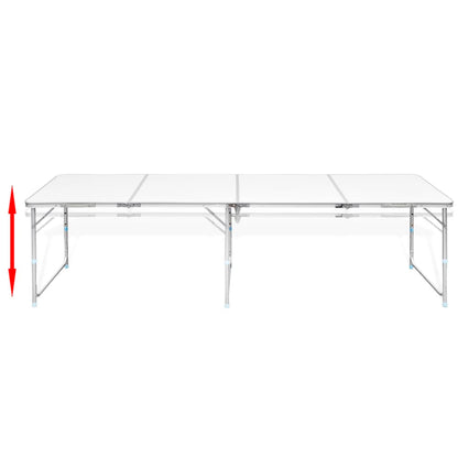 sammenklappeligt campingbord justérbart aluminium 240 x 60 cm