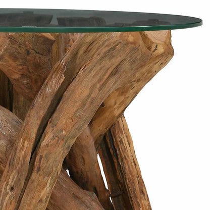 sofabord massivt teaktræ drivtømmer 60 cm