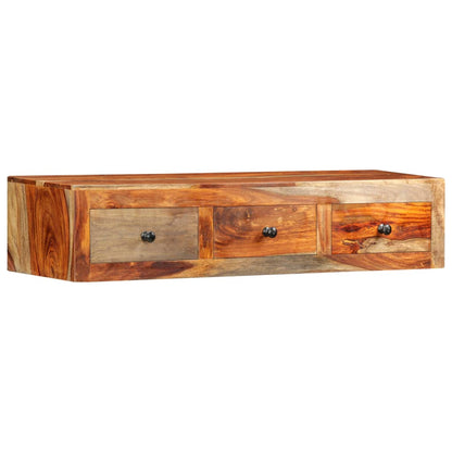 væghængt konsolbord 100x25x20 cm massivt sheeshamtræ