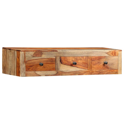 væghængt konsolbord 100x25x20 cm massivt sheeshamtræ