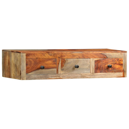 væghængt konsolbord 100x25x20 cm massivt sheeshamtræ
