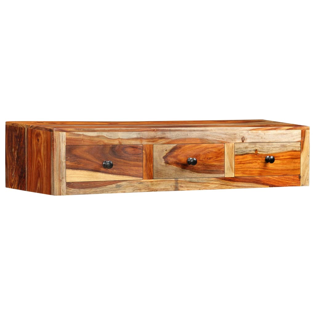 væghængt konsolbord 100x25x20 cm massivt sheeshamtræ