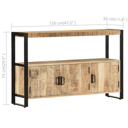 sideskab 120 x 30 x 75 cm massivt mangotræ