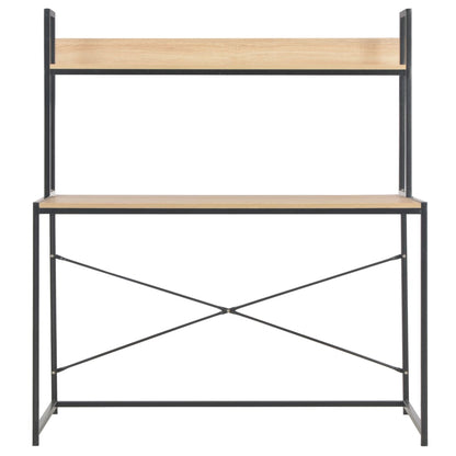 Computertisch 120 x 60 x 138 cm in Schwarz und Eichenfarbe