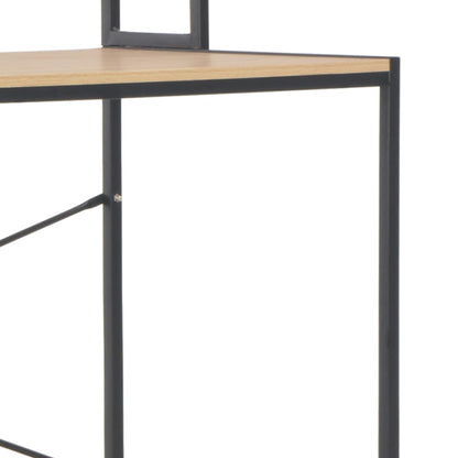 Computertisch 120 x 60 x 138 cm in Schwarz und Eichenfarbe