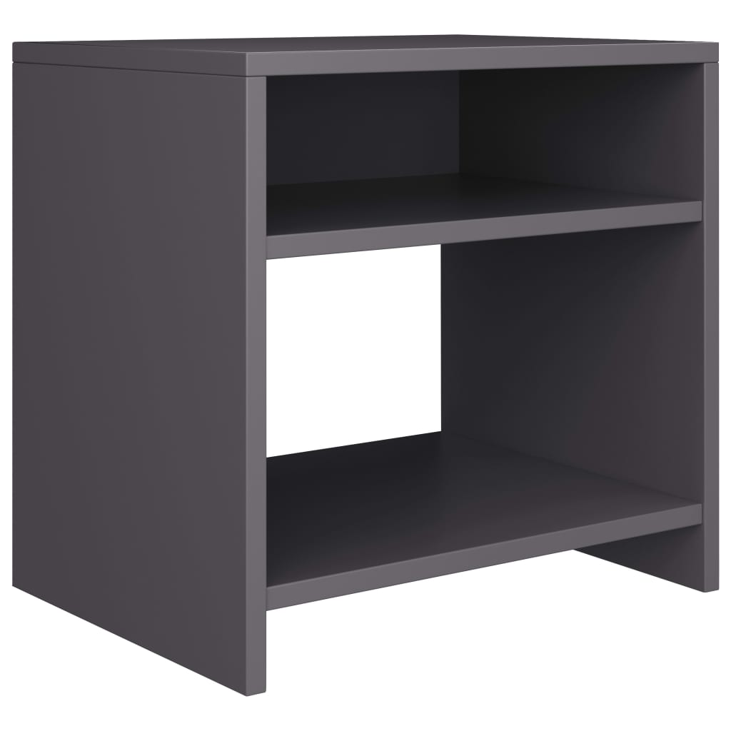 sengeborde 2 stk. 40x30x40 cm konstrueret træ Grå