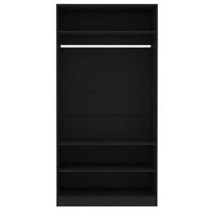 klædeskab 100x50x200 cm konstrueret træ sort