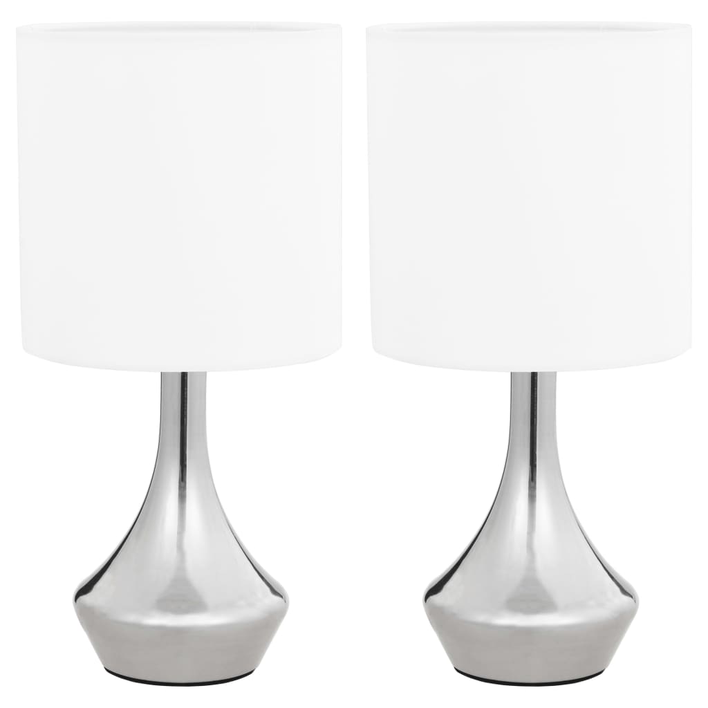bordlamper 2 stk. touch-knap E14 hvid