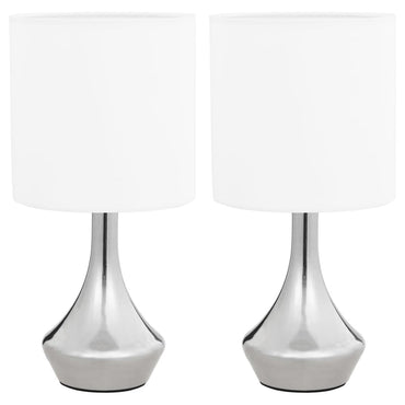 bordlamper 2 stk. touch-knap E14 hvid