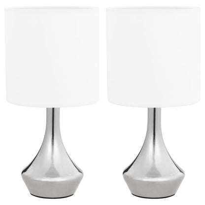bordlamper 2 stk. touch-knap E14 hvid