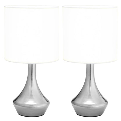 bordlamper 2 stk. touch-knap E14 hvid