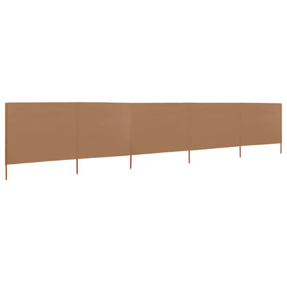 5-panels læsejl 600x160 cm stof gråbrun