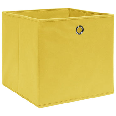 opbevaringskasser 10 stk. 32x32x32 stof gul