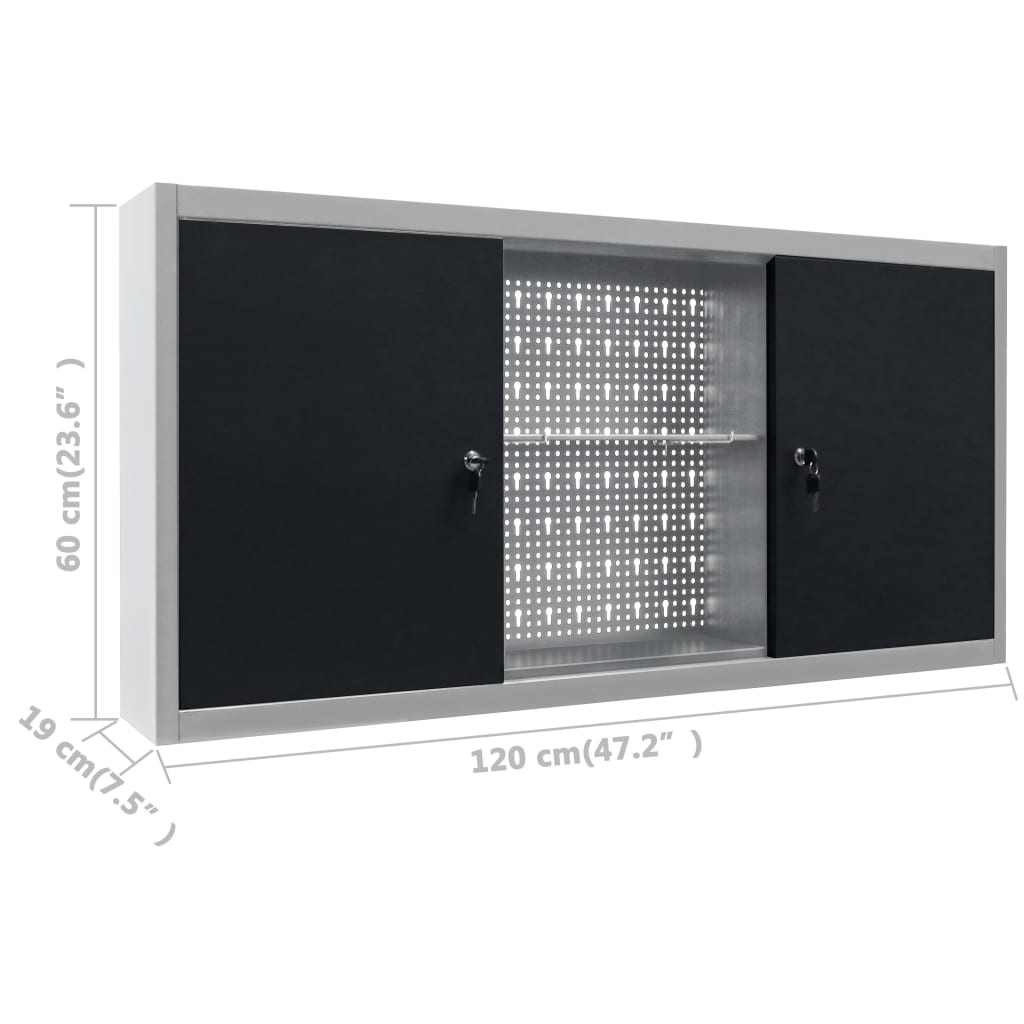 Werkbank mit 3 Wandpaneelen und 1 Schrank