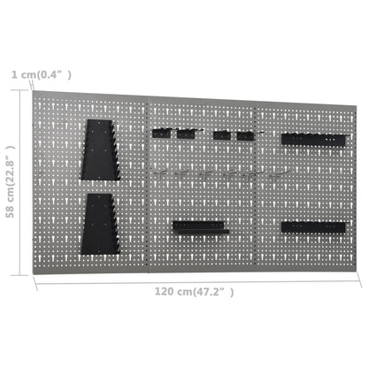 Werkbank mit 3 Wandpaneelen und 1 Schrank