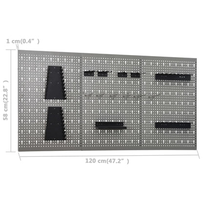 Werkbank mit 3 Wandpaneelen + 1 Schrank