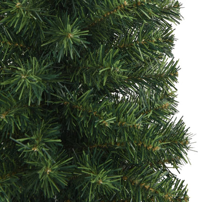 smalt kunstigt juletræ med juletræsfod 210 cm PVC grøn
