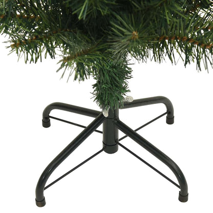 smalt kunstigt juletræ med juletræsfod 210 cm PVC grøn