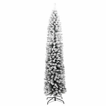schmaler künstlicher Weihnachtsbaum mit Schnee 240 cm PVC grün