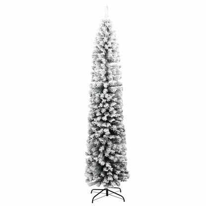 smalt kunstigt juletræ med sne 240 cm PVC grøn