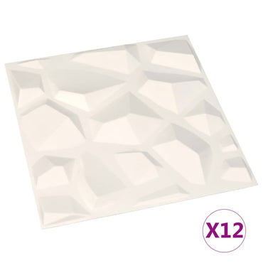 vægpaneler 12 stk. 3D 0,5x0,5 m 3 m²