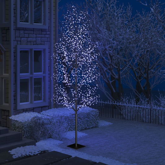 Julgran 1200 LED-lampor körsbärsblom 400 cm blåvitt ljus