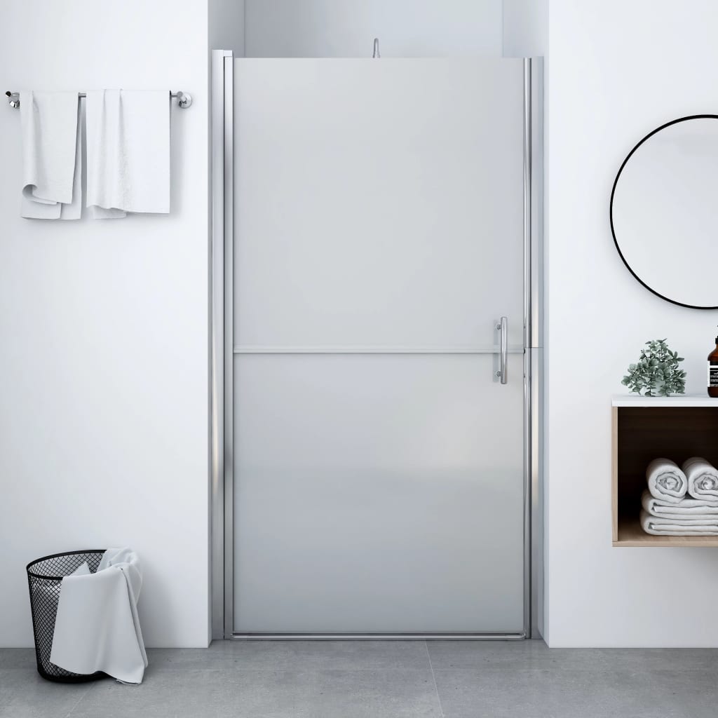 brusedør 91x195 cm matteret hærdet glas