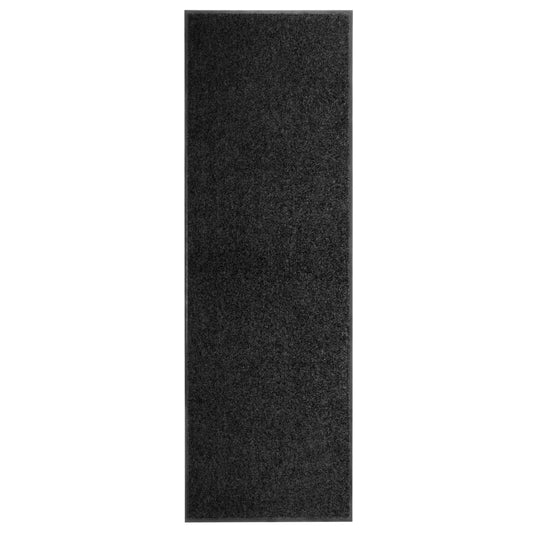 vaskbar dørmåtte 60x180 cm sort