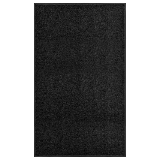 vaskbar dørmåtte 90x150 cm sort