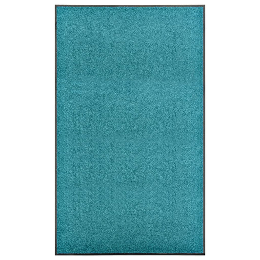 vaskbar dørmåtte 90x150 cm cyanblå