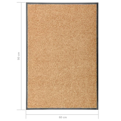 vaskbar dørmåtte 60x90 cm cremefarvet