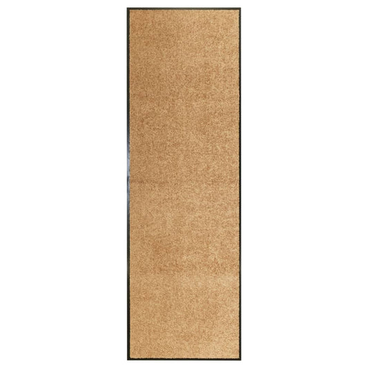 vaskbar dørmåtte 60x180 cm cremefarvet