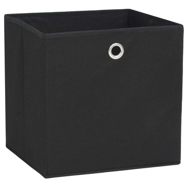 opbevaringskasser 10 stk. ikke-vævet stof 28x28x28 cm sort