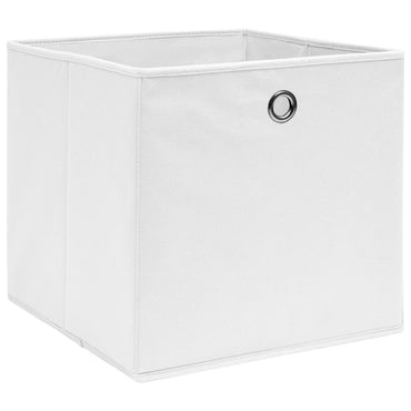 opbevaringskasser 10 stk. ikke-vævet stof 28x28x28 cm hvid