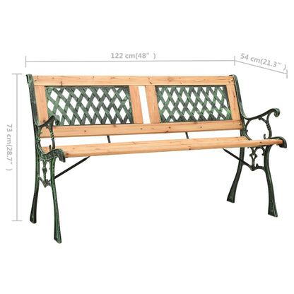 havebænk 122 cm støbejern og massivt grantræ