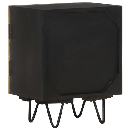sengeskab med messingfront 40x30x50 cm massivt mangotræ