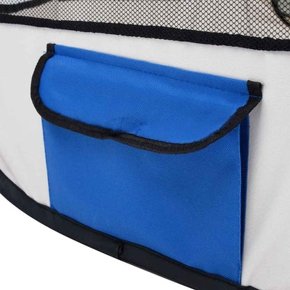 foldbar hundegård med bæretaske 145x145x61 cm blå