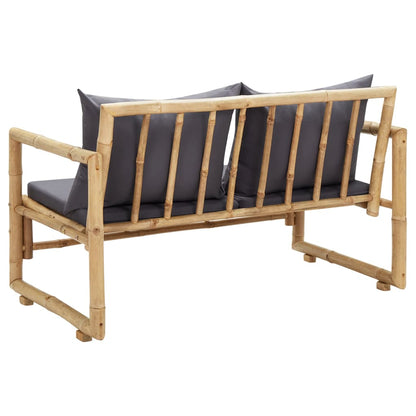 havebænk med hynder 115 cm bambus
