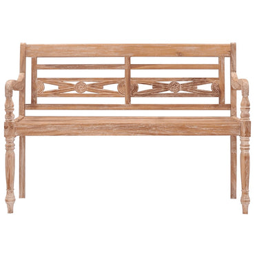 Batavia-bænk 120 cm massivt teaktræ hvidtet finish
