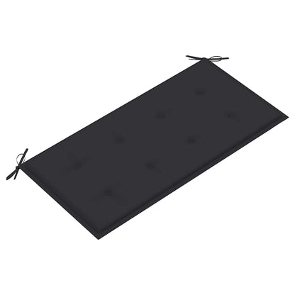 havebænk med antracitgrå hynde 112 cm massivt teaktræ