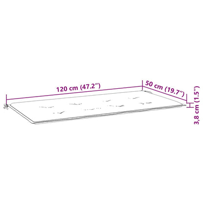 foldbar havebænk med hynde 118 cm bambus