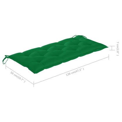 foldbar havebænk med hynde 118 cm bambus