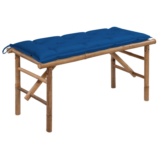 foldbar havebænk med hynde 118 cm bambus