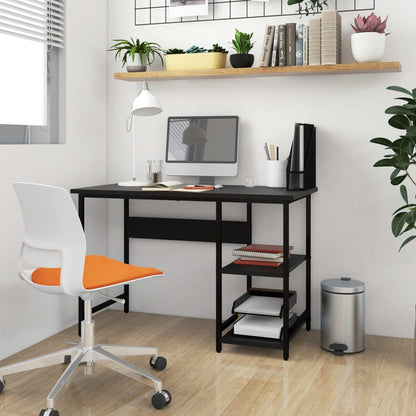 Computertisch 105x55x72 cm MDF und Metall schwarz