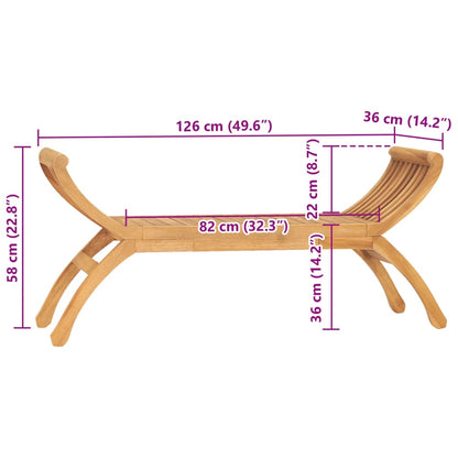havebænk 126 cm massivt teaktræ