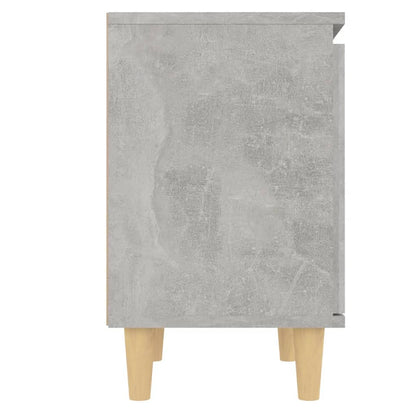 sengeskab med massive træben 40x30x50 cm betongrå