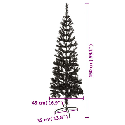 schmaler Weihnachtsbaum 150 cm schwarz
