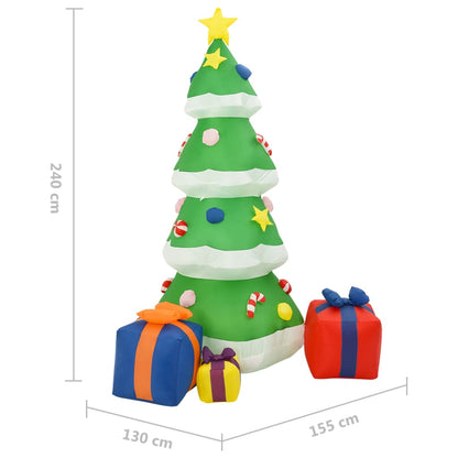 Uppblåsbar julgran med LED för inomhus- och utomhusbruk 240 cm
