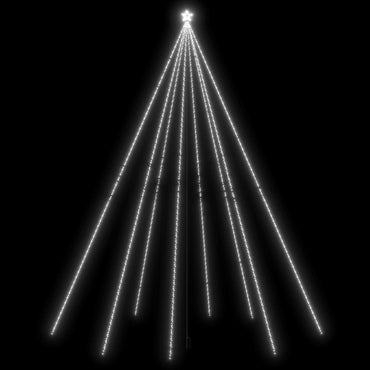 LED-juletræ 1300 LED'er 8 m inde/ude koldt hvidt lys