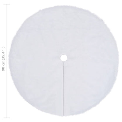 Bezug für Weihnachtsbaumsockel 90 cm Kunstfell weiß